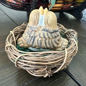 Vintage Keypoint Birds Nest Figurine Made In Taiwan EUC